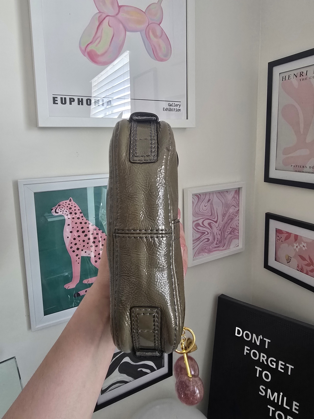 Authentic Coach Zoe Y2K Olive Green Mini Bag W/Cherry Charm - Picture 4 of 6